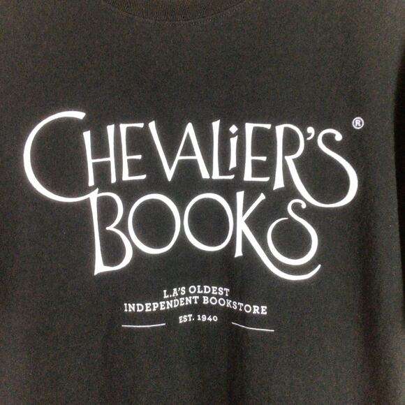 Chevalier’s Books Los Angeles bookstore T Shirt Black Large - Picture 3 of 5